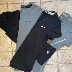 Nike, Adidas, Reebok 4-Pack Athletic Dry-Fit Short Sleeve Shirts